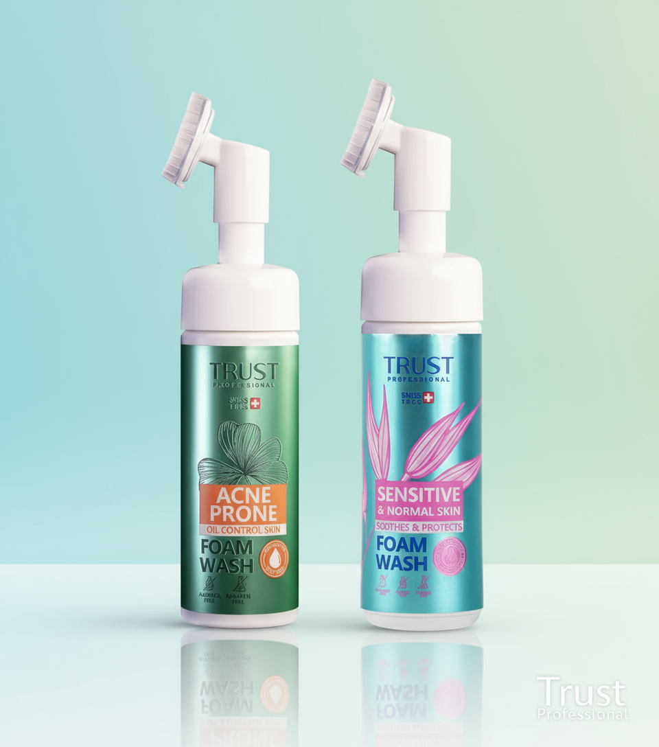 راهنمای کامل فوم‌های شستشوی صورت تراست | انتخاب بهترین شوینده برای نیاز پوست شما
